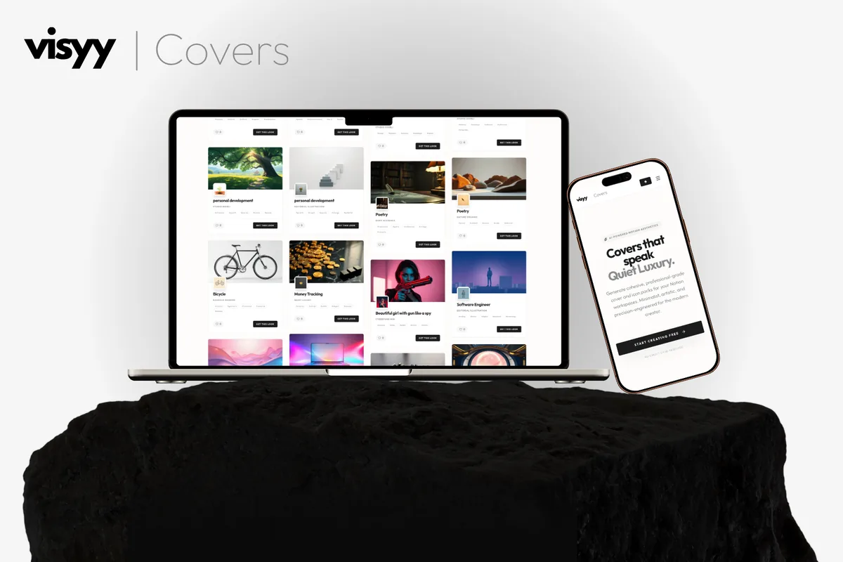 visyy | Covers arayüzünden görüntü